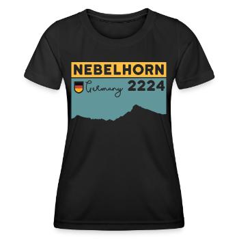 Nebelhorn Finisher Climbing Hiking Oberstdorf - Women's Functional T-Shirt - black - Front - AI Model Female 172 light (172cm)