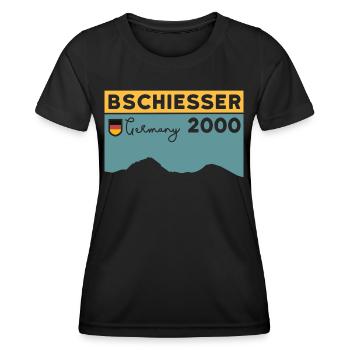 Bschießer Bschiesser Wandern Berg Kante Klettern - Frauen Funktions-T-Shirt - Schwarz - Vorne - AI Model Female 172 light (172cm)