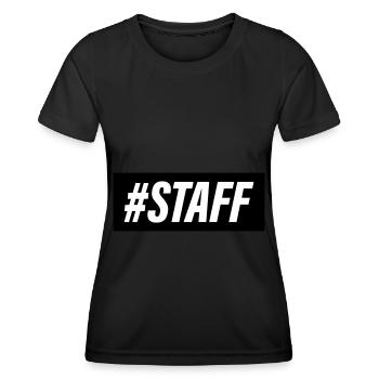Staff Mitglied - Frauen Funktions-T-Shirt - Schwarz - Vorne - AI Model Female 172 light (172cm)
