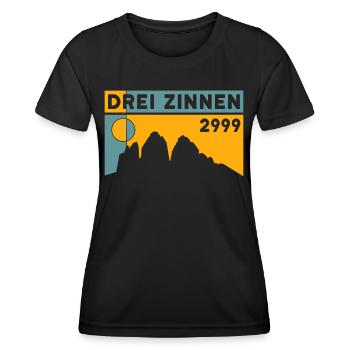 Drei Zinnen Tre Cime Lavaredo Dolomiten Wanderung - Frauen Funktions-T-Shirt - Schwarz - Vorne - AI Model Female 172 light (172cm)