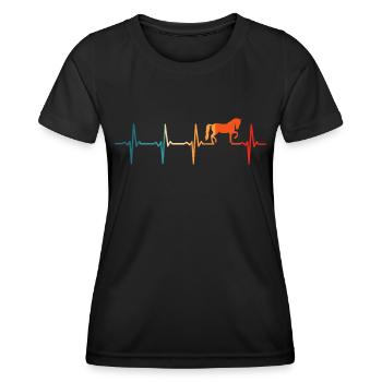 Cheval Retro Heartbeat Cavalier - T-shirt sport Femme - noir - Devant - AI Model Female 172 light (172cm)
