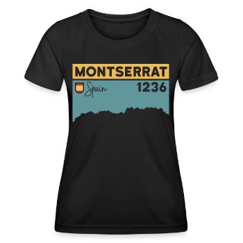 Montserrat Höhe Berg Wandern Barcelona Geschenk - Frauen Funktions-T-Shirt - Schwarz - Vorne - AI Model Female 172 light (172cm)