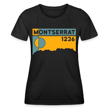 Montserrat Höhe Berg Wandern Barcelona Geschenk - Frauen Funktions-T-Shirt - Schwarz - Vorne - AI Model Female 172 light (172cm)