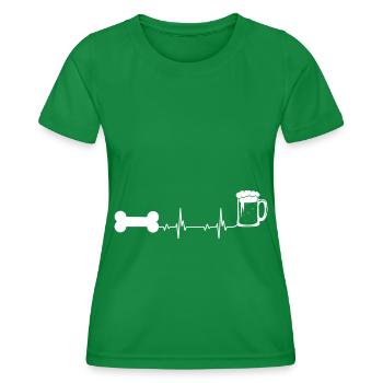 Heartbeat Bière et Chien - - T-shirt sport Femme - vert - Devant - AI Model Female 172 dark (172cm)