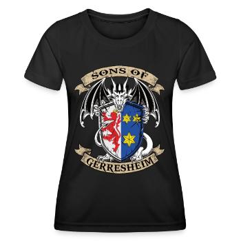 Gerrseheim sons of Armoiries Dragon Design - T-shirt sport Femme - noir - Devant - AI Model Female 172 light (172cm)