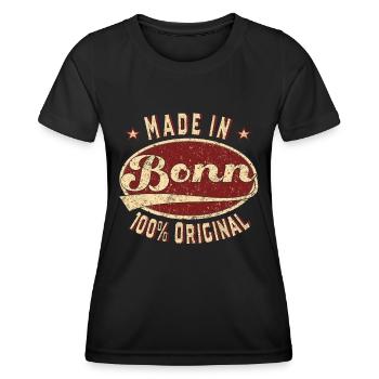 Made in Bonn 100 % original Bonner retro - Frauen Funktions-T-Shirt - Schwarz - Vorne - AI Model Female 172 light (172cm)