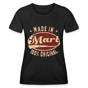 Made in Marl 100 % original Marler Retro - Frauen Funktions-T-Shirt - Schwarz - Vorne - AI Model Female 172 light (172cm)
