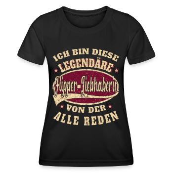 Flipper-liebhaherin ich bin dieser legendäre - Frauen Funktions-T-Shirt - Schwarz - Vorne - AI Model Female 172 light (172cm)