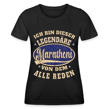 Marathoni ich bin dieser legendäre Marathon - Frauen Funktions-T-Shirt - Schwarz - Vorne - AI Model Female 172 light (172cm)