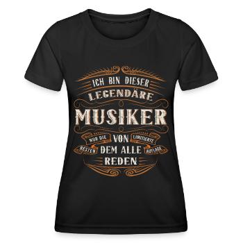 Musiker ich bin dieser legendäre Musik - Frauen Funktions-T-Shirt - Schwarz - Vorne - AI Model Female 172 light (172cm)