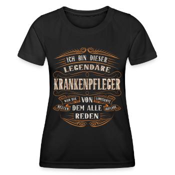 Krankenpfleger ich bin dieser legendäre - Frauen Funktions-T-Shirt - Schwarz - Vorne - AI Model Female 172 light (172cm)