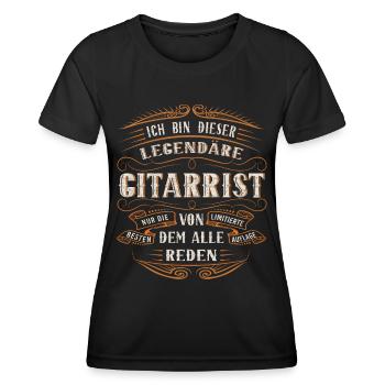 Gitarrist ich bin dieser legendäre Gitarre - Frauen Funktions-T-Shirt - Schwarz - Vorne - AI Model Female 172 light (172cm)
