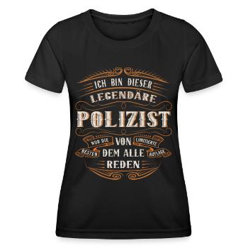 Polizist ich bin dieser legendäre Polizei Ding - Frauen Funktions-T-Shirt - Schwarz - Vorne - AI Model Female 172 light (172cm)