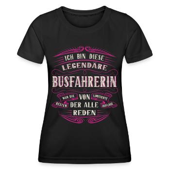 Busfahrerin ich bin dieser legendäre Busfahrer - Frauen Funktions-T-Shirt - Schwarz - Vorne - AI Model Female 172 light (172cm)