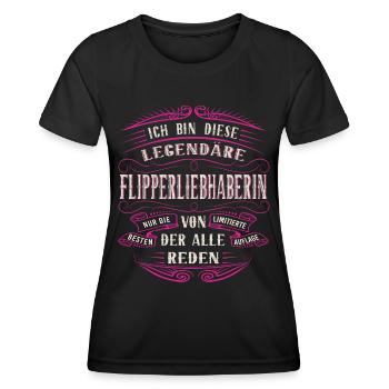 Flipper-liebhaherin ich bin dieser legendäre - Frauen Funktions-T-Shirt - Schwarz - Vorne - AI Model Female 172 light (172cm)