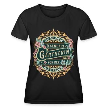 Gärtnerin ich bin diese legendäre Gärtnerin - Frauen Funktions-T-Shirt - Schwarz - Vorne - AI Model Female 172 light (172cm)