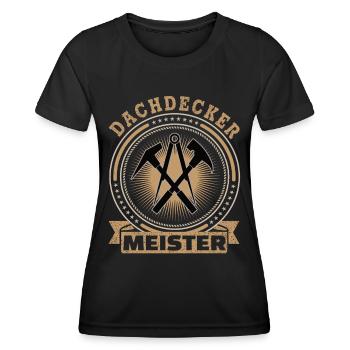 Dachdecker Meister Retro - Frauen Funktions-T-Shirt - Schwarz - Vorne - AI Model Female 172 light (172cm)