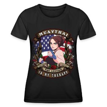 Muaythai is my therapy retro Mrs. Muaythai - Women's Functional T-Shirt - black - Front - AI Model Female 172 light (172cm)
