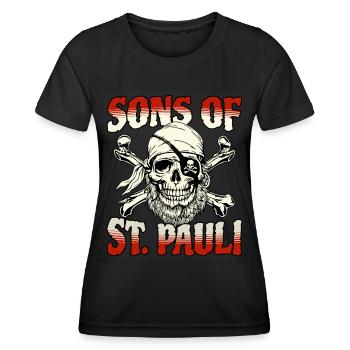 Fils de St. Pauli Hamburg Fanartikel St. Pauli - T-shirt sport Femme - noir - Devant - AI Model Female 172 light (172cm)