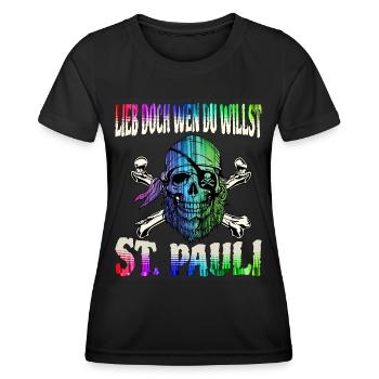 St. Pauli Hambourg Fanartikel St. Pauli - T-shirt sport Femme - noir - Devant - AI Model Female 172 light (172cm)