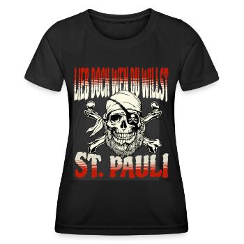 St. Pauli Hambourg Fanartikel St. Pauli - T-shirt sport Femme - noir - Devant - AI Model Female 172 light (172cm)
