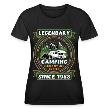 Legendär seit 1988 Camping Geschenk Geburtsjahr - Frauen Funktions-T-Shirt - Schwarz - Vorne - AI Model Female 172 light (172cm)