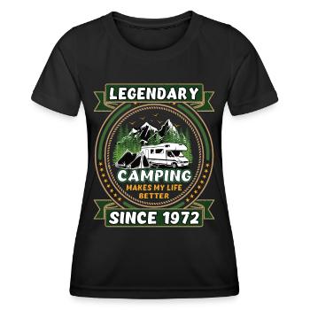 Legendär seit 1972 Camping Geschenk Geburtsjahr - Frauen Funktions-T-Shirt - Schwarz - Vorne - AI Model Female 172 light (172cm)