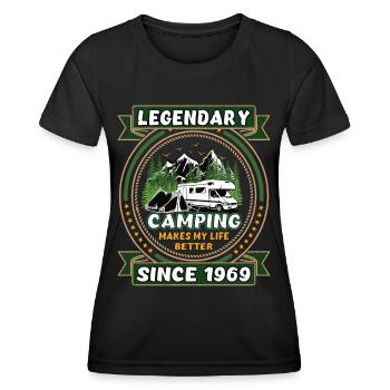 Legendär seit 1969 Camping Geschenk Geburtsjahr - Frauen Funktions-T-Shirt - Schwarz - Vorne - AI Model Female 172 light (172cm)