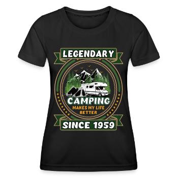 Legendär seit 1959 Camping Geschenk Geburtsjahr - Frauen Funktions-T-Shirt - Schwarz - Vorne - AI Model Female 172 light (172cm)