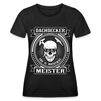 Dachdecker Meister Geschenk Retro - Frauen Funktions-T-Shirt - Schwarz - Vorne - AI Model Female 172 light (172cm)