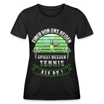 Tennis Einer von uns beiden spielt besser Tennis - Frauen Funktions-T-Shirt - Schwarz - Vorne - AI Model Female 172 light (172cm)