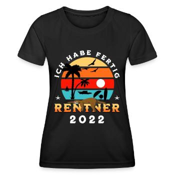 Rentner 2022 ich habe fertig Rente - Frauen Funktions-T-Shirt - Schwarz - Vorne - AI Model Female 172 light (172cm)