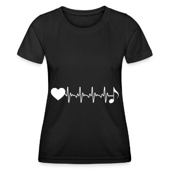 Heartbeat Heart and Music - - Women's Functional T-Shirt - black - Front - AI Model Female 172 light (172cm)