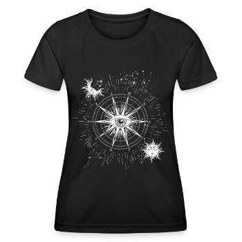 Spirituelles Allsehendes Auge okkultes Symbol - Frauen Funktions-T-Shirt - Schwarz - Vorne - AI Model Female 172 light (172cm)