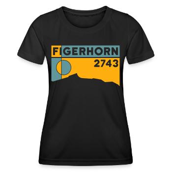 Figerhorn Sonnenaufgang Aufstieg Wanderung Wandern - Frauen Funktions-T-Shirt - Schwarz - Vorne - AI Model Female 172 light (172cm)