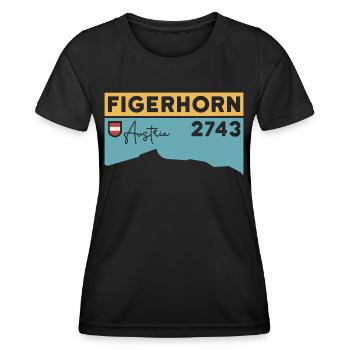 Figerhorn Sonnenaufgang Aufstieg Wanderung Wandern - Frauen Funktions-T-Shirt - Schwarz - Vorne - AI Model Female 172 light (172cm)