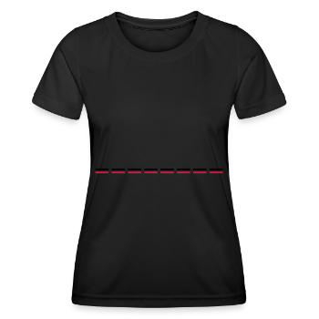 Line dashed - Women's Functional T-Shirt - black - Front - AI Model Female 172 light (172cm)
