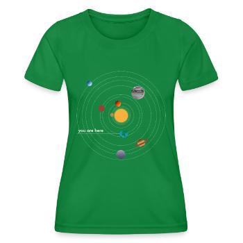 solar system - Women's Functional T-Shirt - kelly green - Front - AI Model Female 172 dark (172cm)