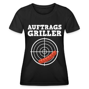 Auftragsgriller Grillkönig - Frauen Funktions-T-Shirt - Schwarz - Vorne - AI Model Female 172 light (172cm)