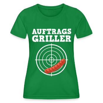 Auftragsgriller Grillkönig - Frauen Funktions-T-Shirt - Kelly Green - Vorne - AI Model Female 172 dark (172cm)