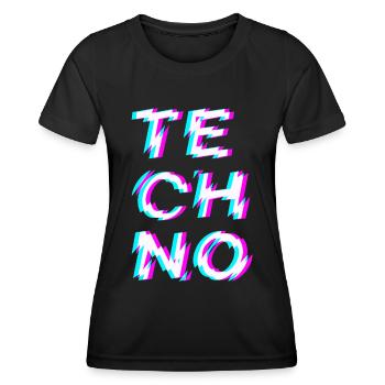 Techno Rave - T-shirt sport Femme - noir - Devant - AI Model Female 172 light (172cm)