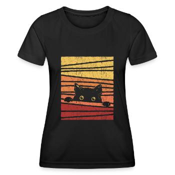 Black cat - Women's Functional T-Shirt - black - Front - AI Model Female 172 light (172cm)