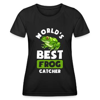 Best Frog Catcher - Frauen Funktions-T-Shirt - Schwarz - Vorne - AI Model Female 172 light (172cm)