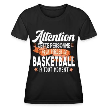Basketball Basketteur Basket Basketteuse humour - T-shirt sport Femme - noir - Devant - AI Model Female 172 light (172cm)