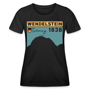 Wendelstein Finisher Wanderung Wandern Klettern - Frauen Funktions-T-Shirt - Schwarz - Vorne - AI Model Female 172 light (172cm)