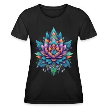 Mandala Lotus Spiritual Aesthetic Design - Women's Functional T-Shirt - black - Front - AI Model Female 172 light (172cm)