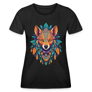 Dingo Totem Spiritual Dog Power Animal Mandala - Women's Functional T-Shirt - black - Front - AI Model Female 172 light (172cm)