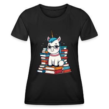 Mignon rat de bibliothèque licorne Créatures mythiques magiques - T-shirt sport Femme - noir - Devant - AI Model Female 172 light (172cm)