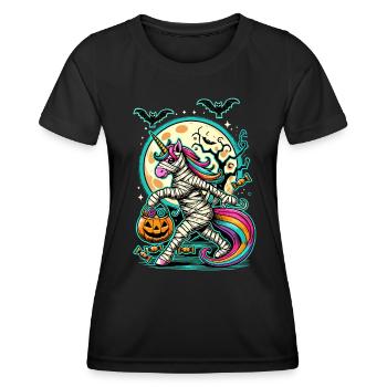 Maman licorne drôle aime les bonbons - T-shirt sport Femme - noir - Devant - AI Model Female 172 light (172cm)