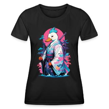 Esthétique Samurai Duck Style Vaporwave - T-shirt sport Femme - noir - Devant - AI Model Female 172 light (172cm)